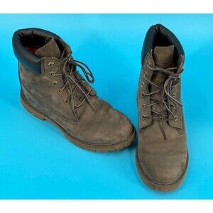 Timberland Premium 6 Inch Waterproof Wedge Boots Women 9 Gray Nubuck A12LH